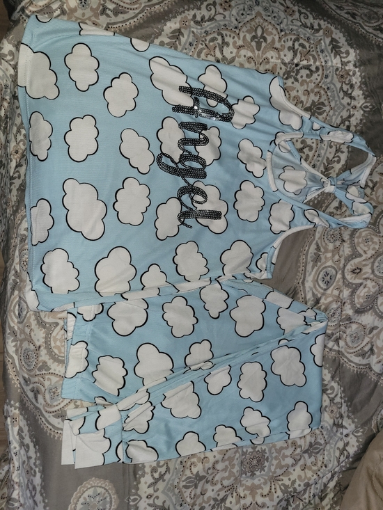 Other - Women’s Cloud-Print Blue Sleep Tank and Shorts Set